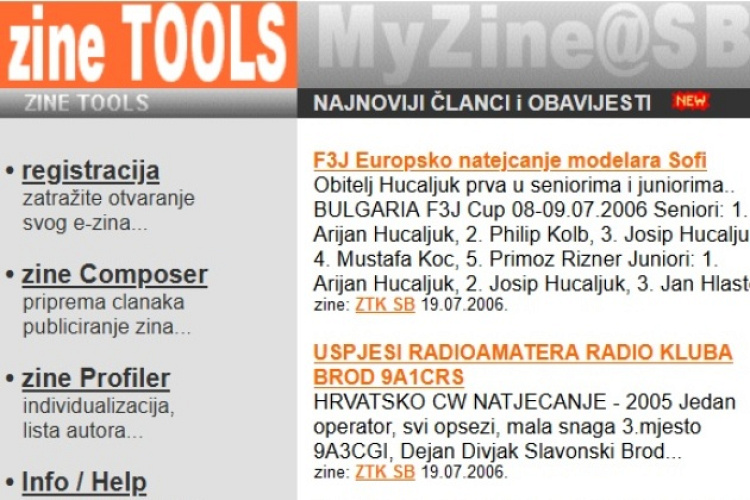 2001. eZine - besplatni CMS, nalik na WordPress