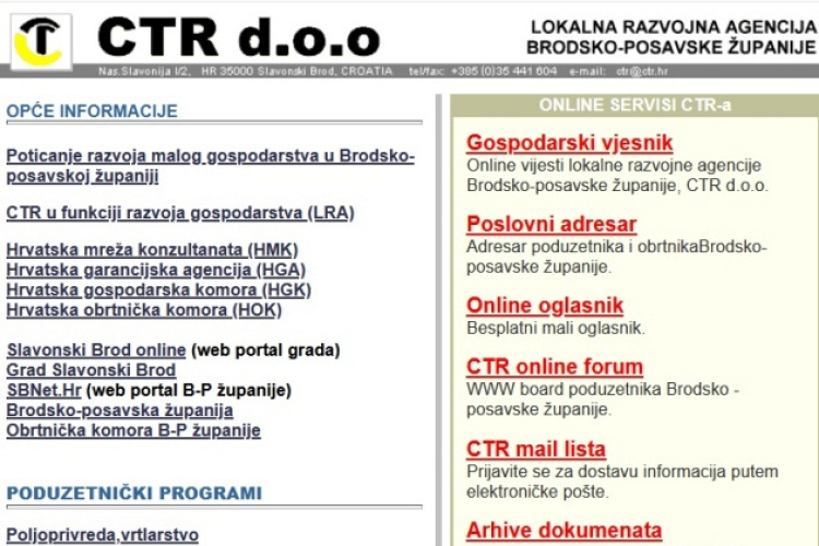 1999. CTR, lokalna razvojna agencija
