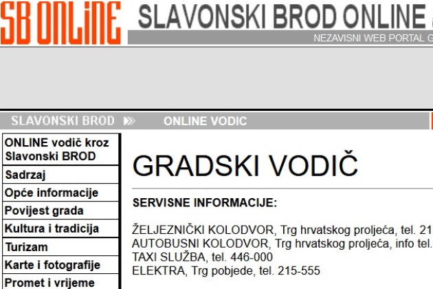 2002. Portal SBONLINE, Gradski vodič