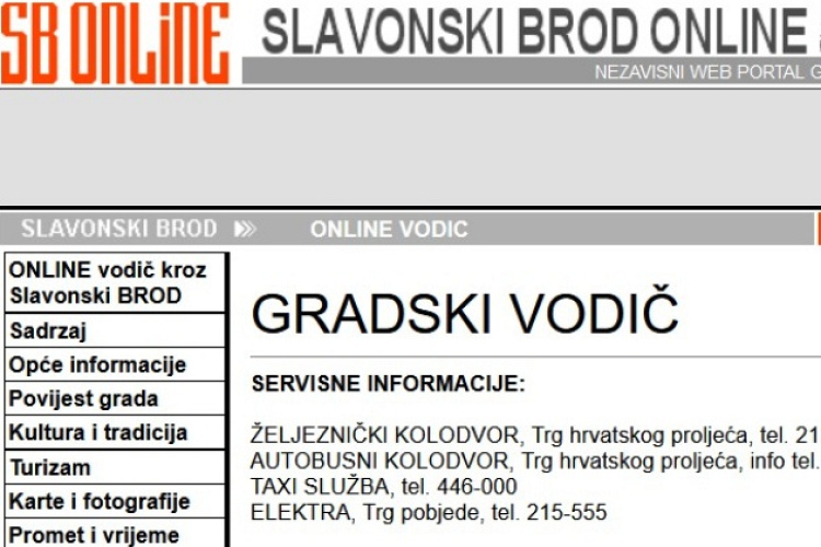 2002. Portal SBONLINE, Gradski vodič